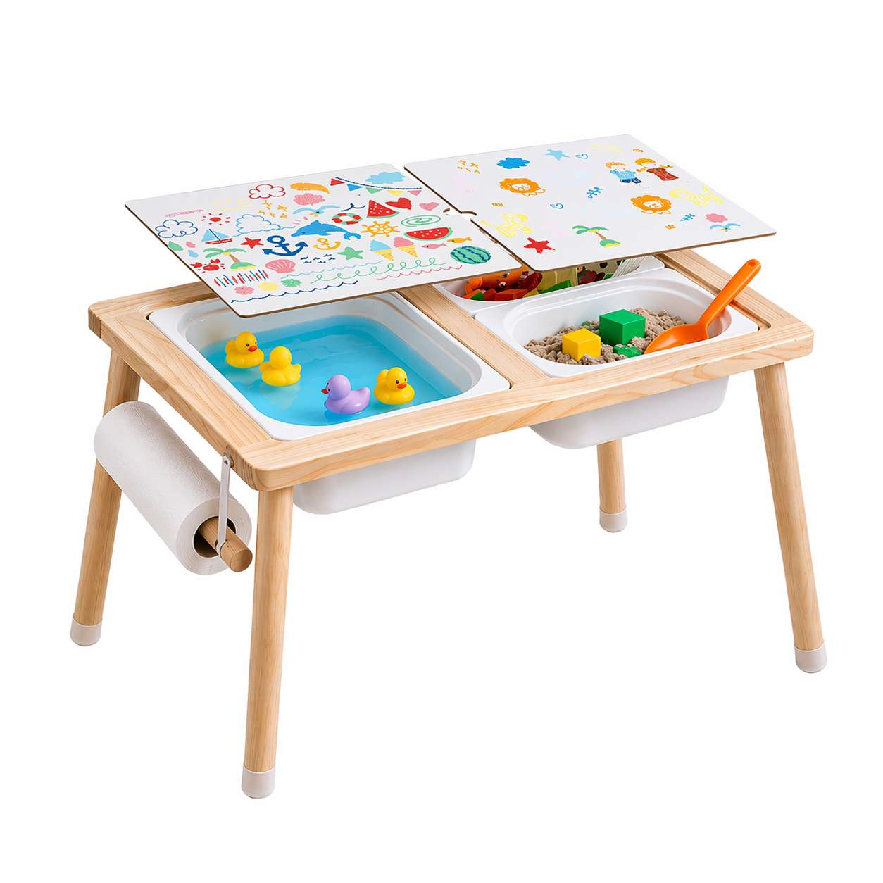 Wooden Sensory Table With Foldaway Storage