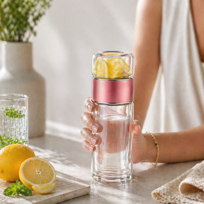 Portable & Eco-Friendly Double Layer Glass Tea Infuser