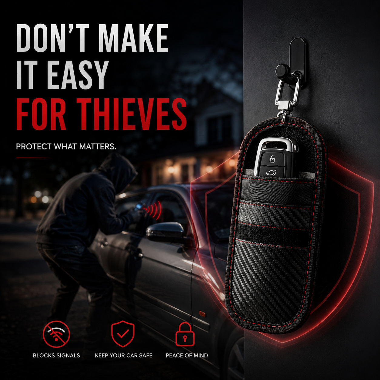 Faraday Anti Theft Pouch For Car Keys & Credit Card