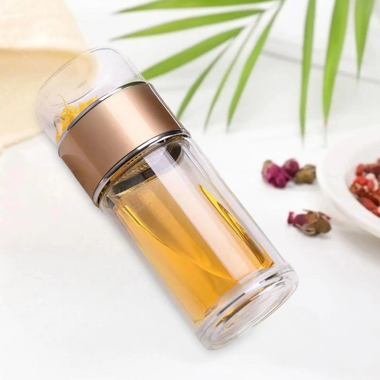 Portable & Eco-Friendly Double Layer Glass Tea Infuser