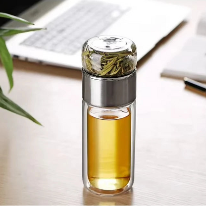 Portable & Eco-Friendly Double Layer Glass Tea Infuser