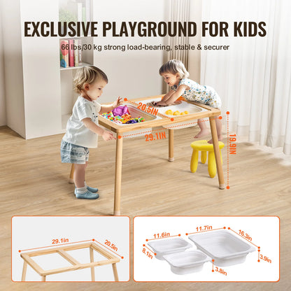 Wooden Sensory Table With Foldaway Storage