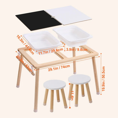 Wooden Sensory Table With Foldaway Storage