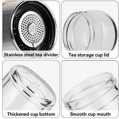 Portable & Eco-Friendly Double Layer Glass Tea Infuser