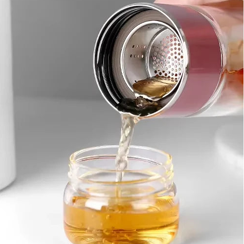 Portable & Eco-Friendly Double Layer Glass Tea Infuser