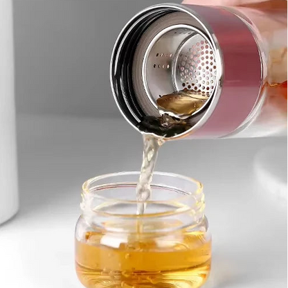 Portable & Eco-Friendly Double Layer Glass Tea Infuser