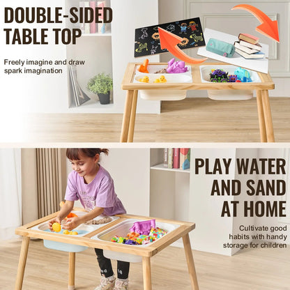 Wooden Sensory Table With Foldaway Storage